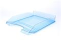 Letter tray, plastic, VICTORIA OFFICE, transparent blue